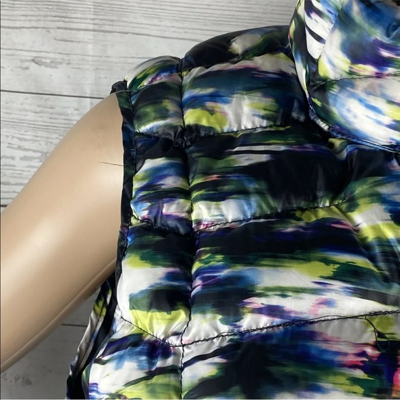 Tangerine Watercolor Floral Down Puffer Vest - Picture 3 of 12